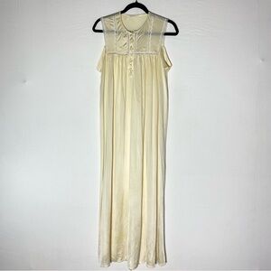 Vintage Cream Sleeveless Night Dress Sleep Dress Nightgown M